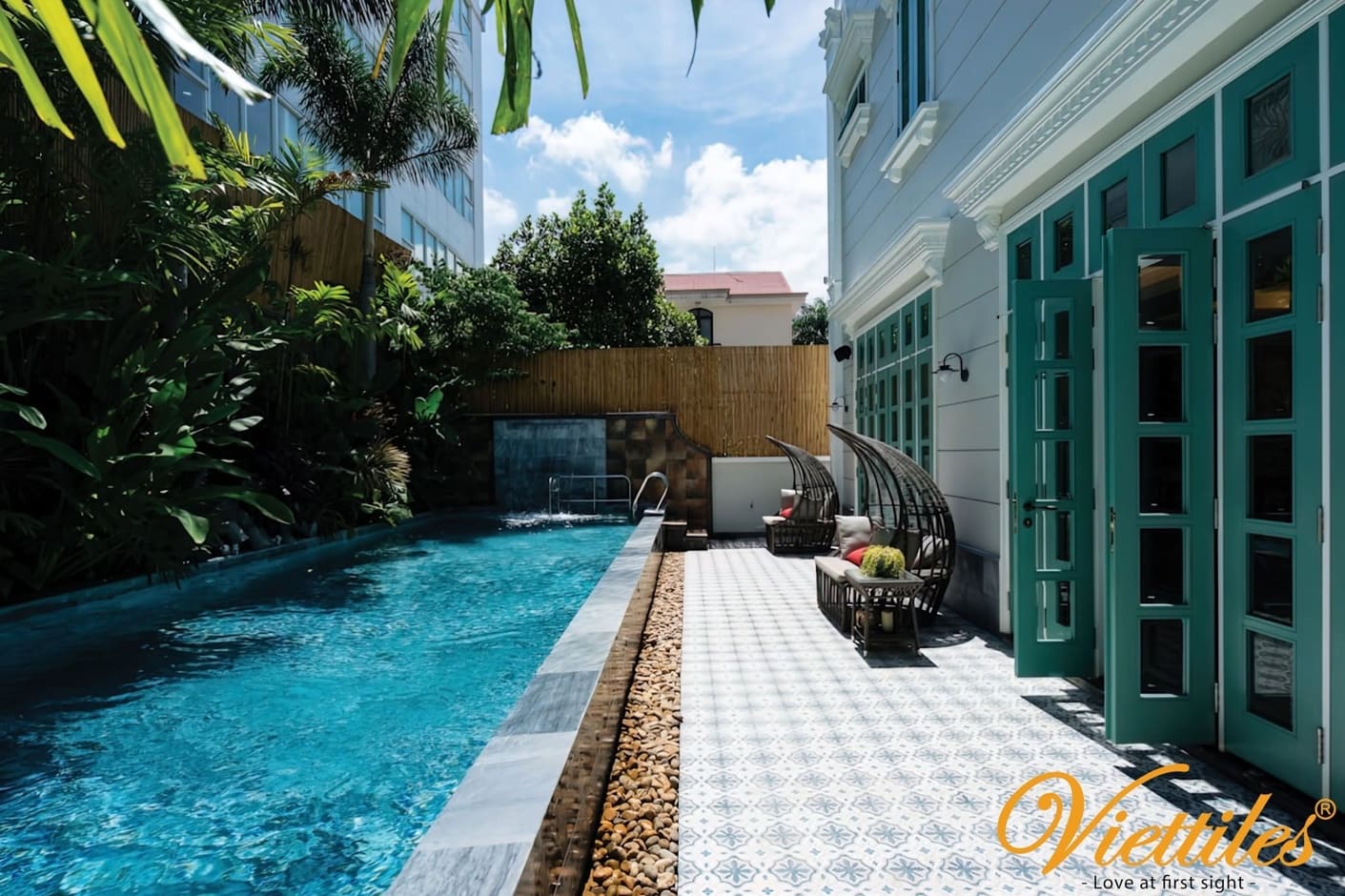 Beautiful Encaustic Tile Designs for Villa & Resort Courtyards | Viettiles