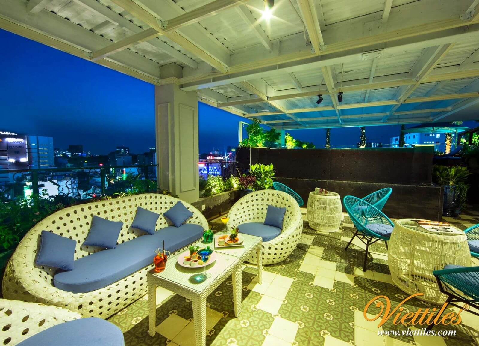 Alagon Hotel cement tile handmade by viettiles