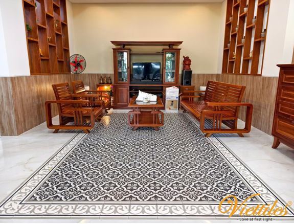 thảm gạch bông phòng khách