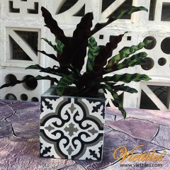 Cement tile flower pot 15x15